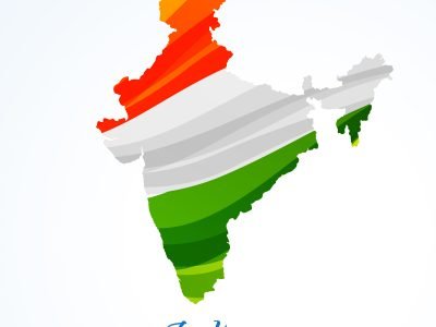 map of india with tricolor